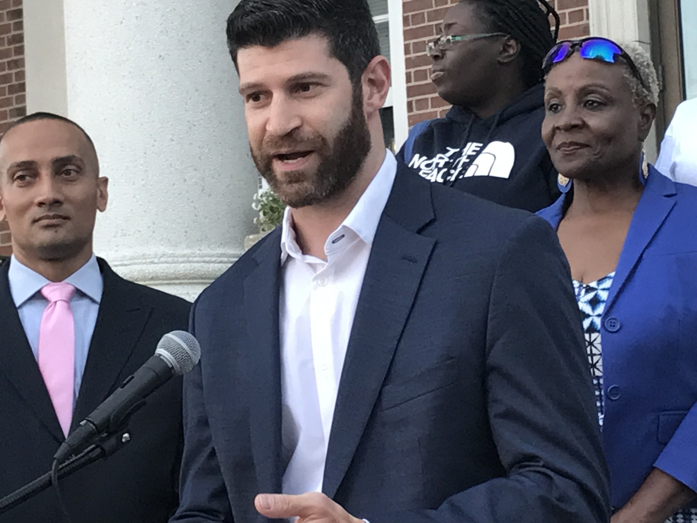 Dr. Goldwaser speaking at a community event in New Rochelle