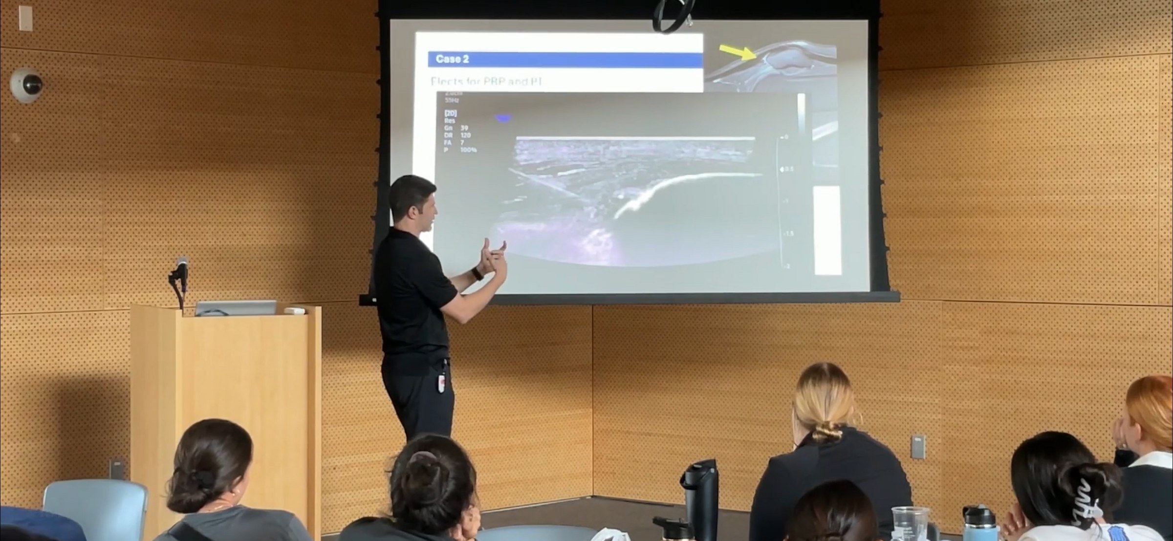 Dr. Goldwaser teaching ultrasound-guided procedures to students